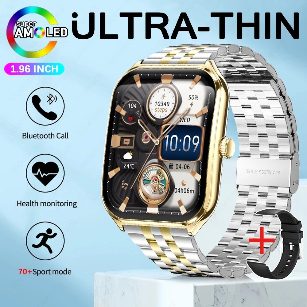 For Xiaomi New Ultra Thin AMOLED Smart Watch Men 386*448HD Screen Fashion Women Sports Bracelet BT Calling Waterproof Smartwatch