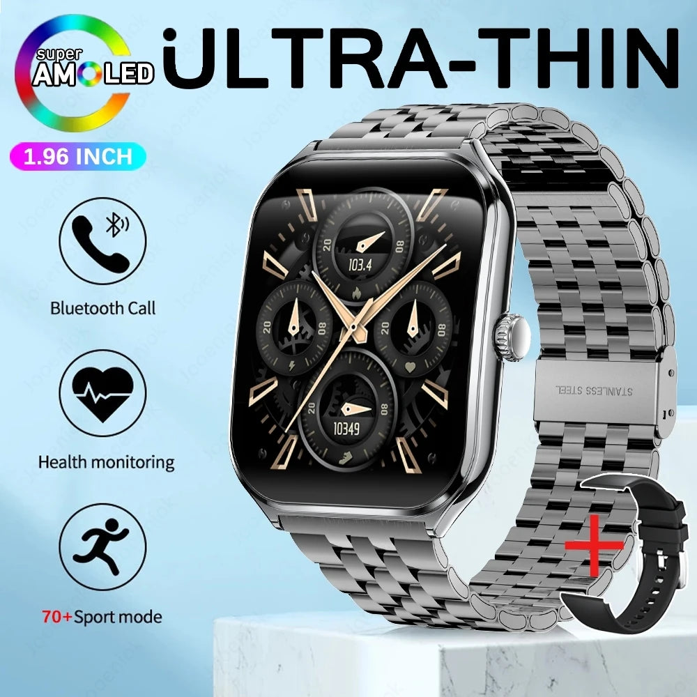 For Xiaomi New Ultra Thin AMOLED Smart Watch Men 386*448HD Screen Fashion Women Sports Bracelet BT Calling Waterproof Smartwatch