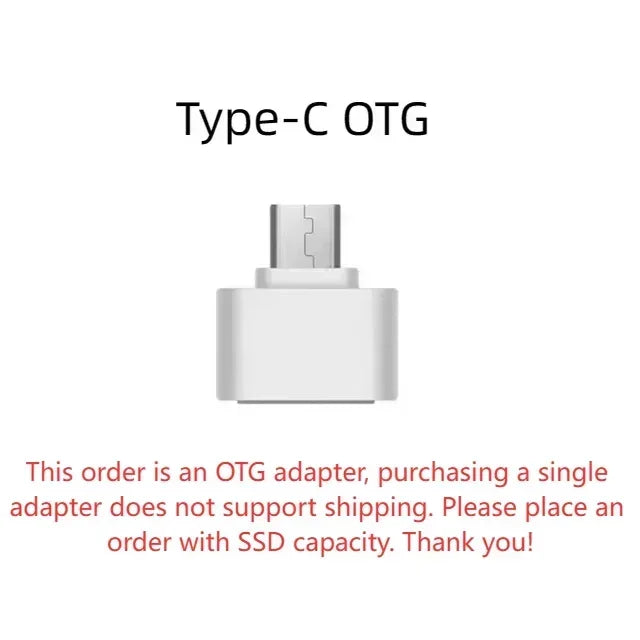 New Portable SSD 1TB External Hard Drive 2TB High-Speed Solid-State Drive 256TB Mass Storge Hard Drive USB3.2 for Laptops/Pc/Mac