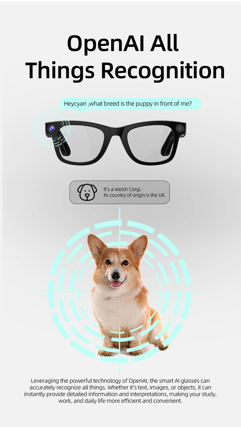 Xiaomi HD Camera AI Smart Glasses Call Play Video Audio Recording Noise Reduction Headset Touch Bluetooth Sunglasses 2025