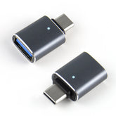USB 3.0 Type-C OTG Adapter with LED Light – Type-C Male to USB Female Converter for Samsung, MacBook, Xiaomi & More