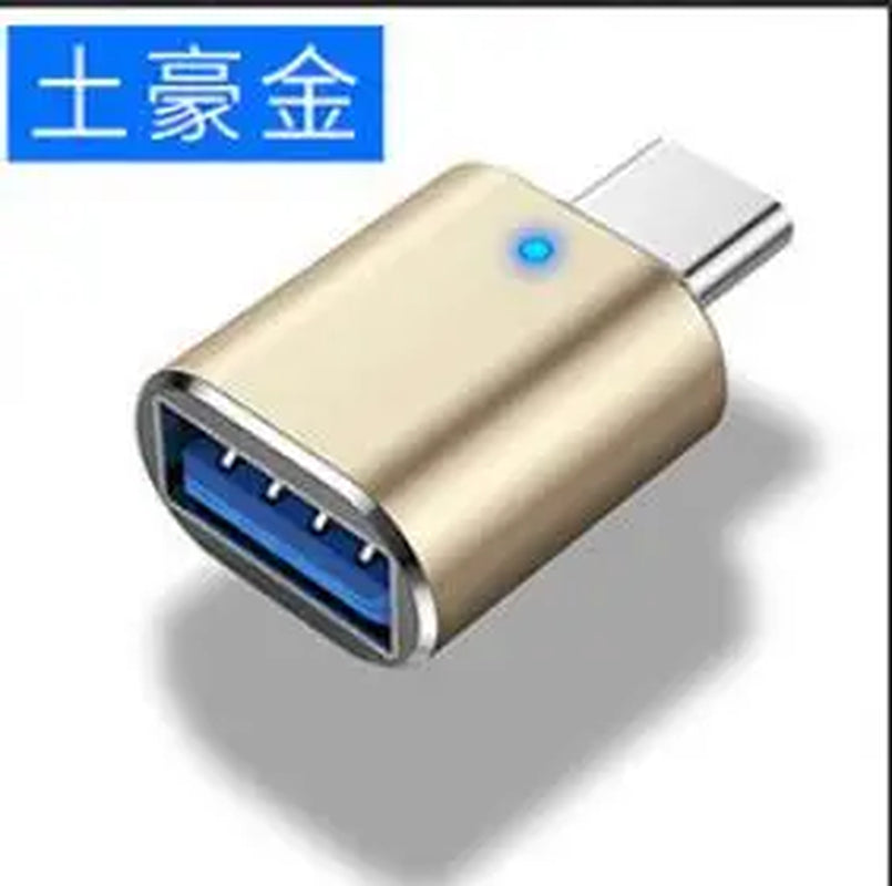 USB 3.0 Type-C OTG Adapter with LED Light – Type-C Male to USB Female Converter for Samsung, MacBook, Xiaomi & More