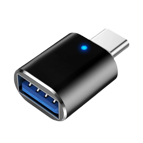USB 3.0 Type-C OTG Adapter with LED Light – Type-C Male to USB Female Converter for Samsung, MacBook, Xiaomi & More