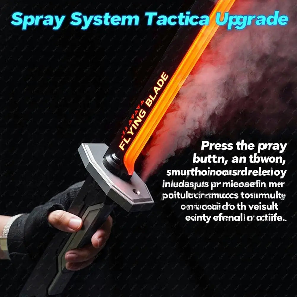 Colorful Streamer Glowing Sword Toys with Spark & Smoke Effect Light Sword Kids Adult Toys Holiday Props Sword Decompression Toy