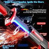 Colorful Streamer Glowing Sword Toys with Spark & Smoke Effect Light Sword Kids Adult Toys Holiday Props Sword Decompression Toy