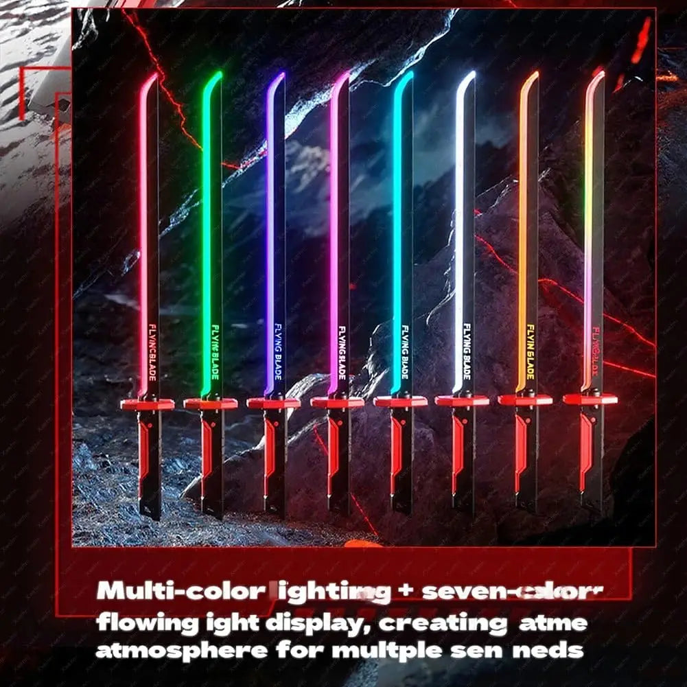 Colorful Streamer Glowing Sword Toys with Spark & Smoke Effect Light Sword Kids Adult Toys Holiday Props Sword Decompression Toy