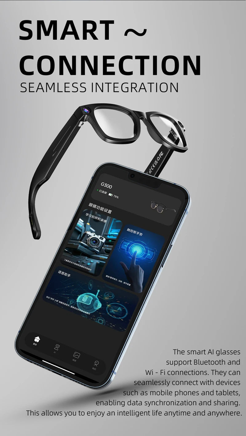 Xiaomi  HD Camera AI Smart Glasses Call Play Video Audio Recording Noise Reduction Headset Touch Bluetooth Sunglasses 2025