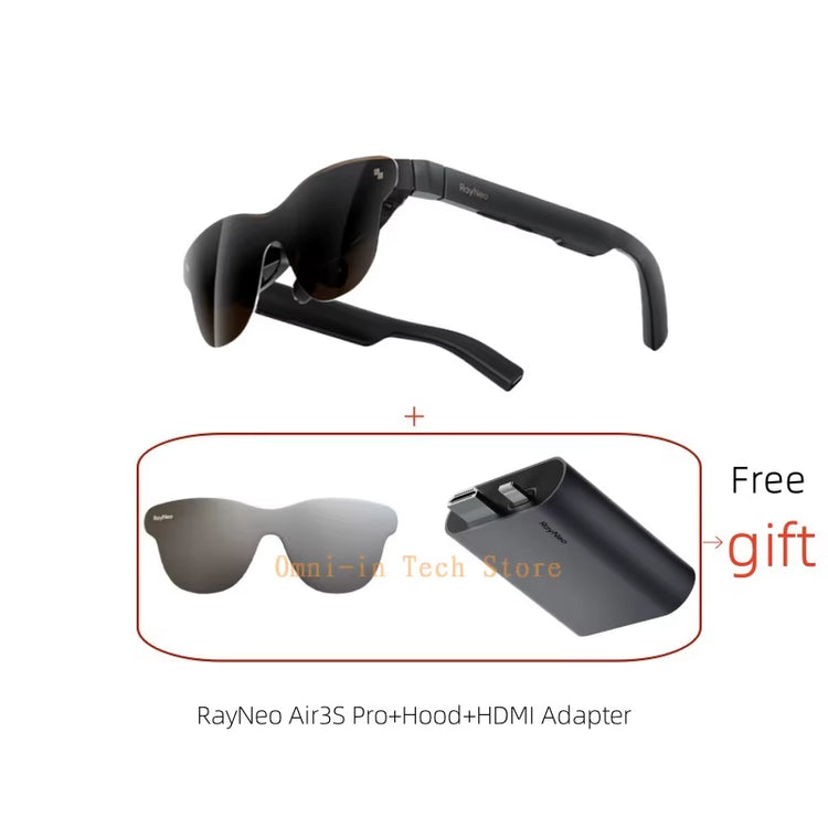 Rayneo Air 3S Pro Smart AR Glasses, 135-Inch HD Viewing, 1200Nits Brightness, 3D Surround Sound