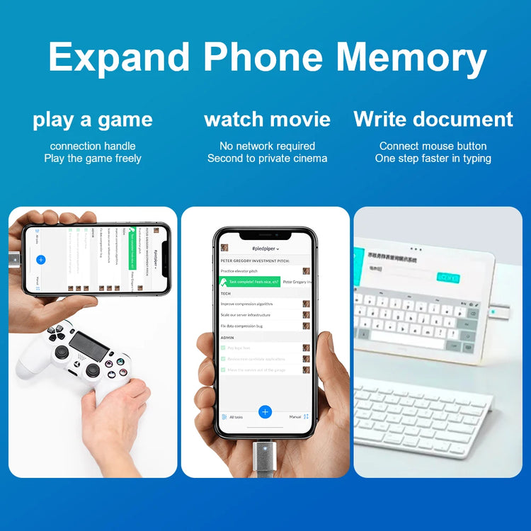 USB 3.0 Type-C OTG Adapter with LED Light – Type-C Male to USB Female Converter for Samsung, MacBook, Xiaomi & More