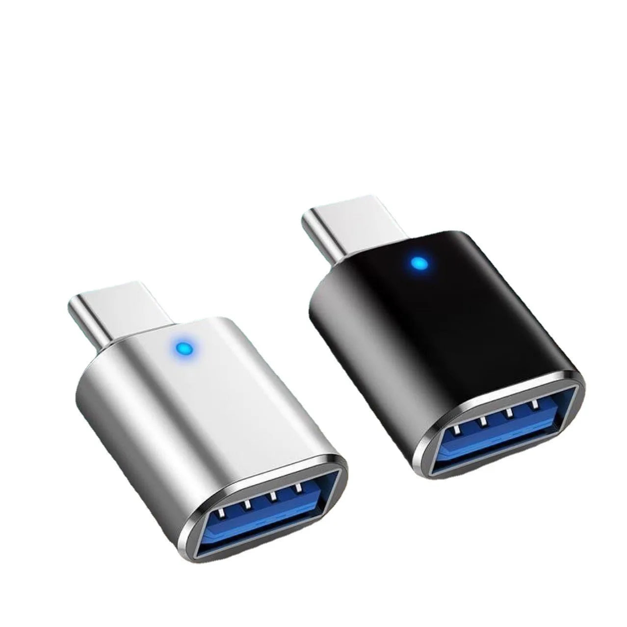 USB 3.0 Type-C OTG Adapter with LED Light – Type-C Male to USB Female Converter for Samsung, MacBook, Xiaomi & More