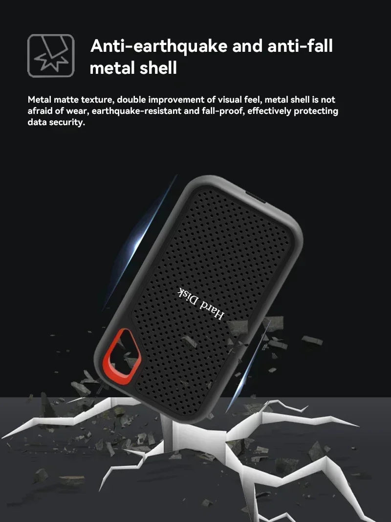 New Portable SSD 1TB External Hard Drive 2TB High-Speed Solid-State Drive 256TB Mass Storge Hard Drive USB3.2 for Laptops/Pc/Mac