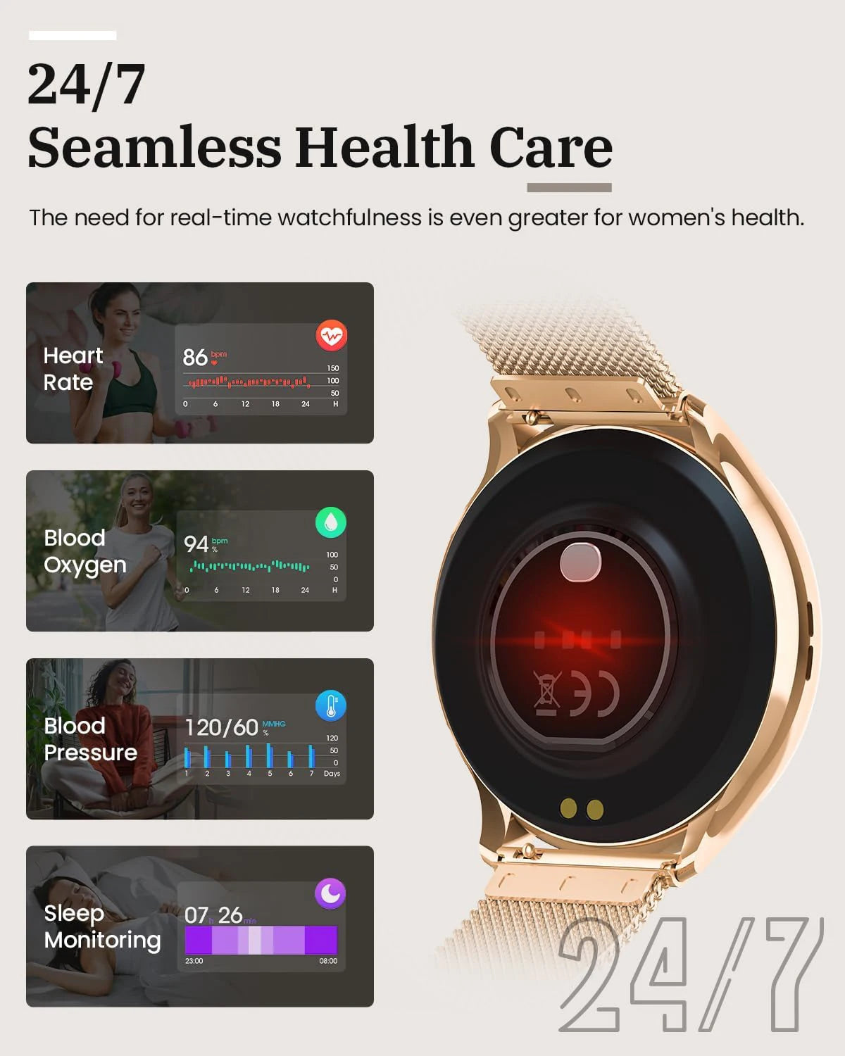 Ultra Thin Smartwatch 1.43" AMOLED Display HD 466*466 Always Show Time Call Reminder for Women Men New Original Smartwatch Gift