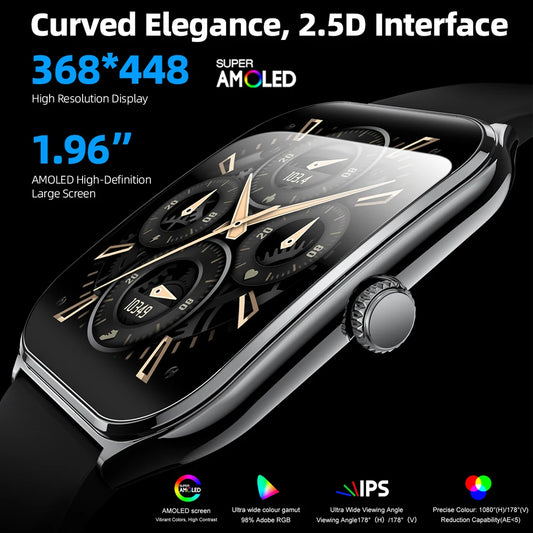 For Xiaomi New Ultra Thin AMOLED Smart Watch Men 386*448HD Screen Fashion Women Sports Bracelet BT Calling Waterproof Smartwatch