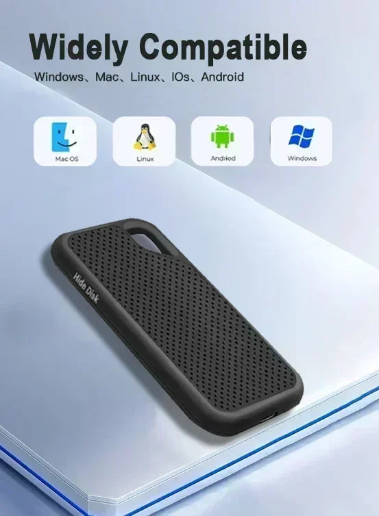 New Portable SSD 1TB External Hard Drive 2TB High-Speed Solid-State Drive 256TB Mass Storge Hard Drive USB3.2 for Laptops/Pc/Mac