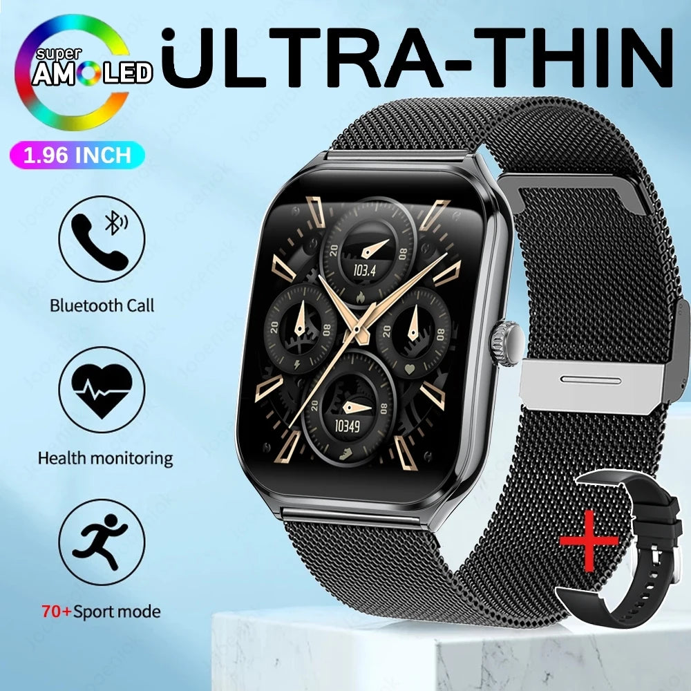 For Xiaomi New Ultra Thin AMOLED Smart Watch Men 386*448HD Screen Fashion Women Sports Bracelet BT Calling Waterproof Smartwatch