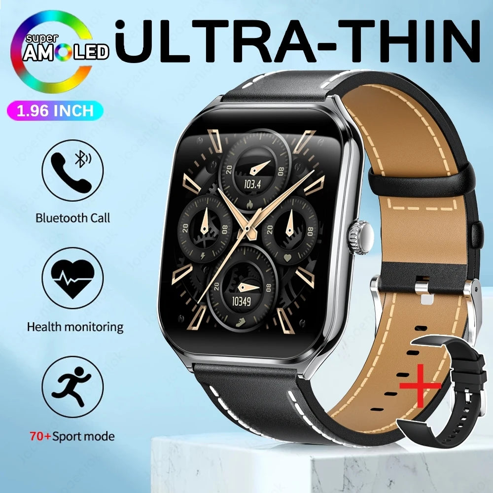For Xiaomi New Ultra Thin AMOLED Smart Watch Men 386*448HD Screen Fashion Women Sports Bracelet BT Calling Waterproof Smartwatch
