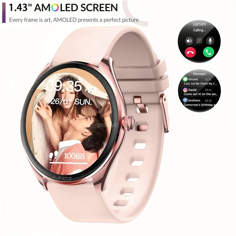 Ultra Thin Smartwatch 1.43" AMOLED Display HD 466*466 Always Show Time Call Reminder for Women Men New Original Smartwatch Gift