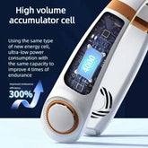 Portable Neck Fan,Hands Free Bladeless Fan with LED 4 Cooling Plate,Personal Fan 4000Mah Battery USB Rechargeable