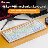 K68 Wired Mechanical Keyboard 10Kinds of Colorful Lighting Gaming and Office for Microsoft Windows and Apple IOS System
