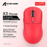 X3Pro X3 Wireless Mouse Lightweight PAW3395 26000Dpi Tri-Mode Connection Macro Gaming Mouse for Win/Xbox/Ps/Mac