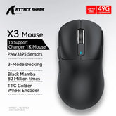 X3Pro X3 Wireless Mouse Lightweight PAW3395 26000Dpi Tri-Mode Connection Macro Gaming Mouse for Win/Xbox/Ps/Mac