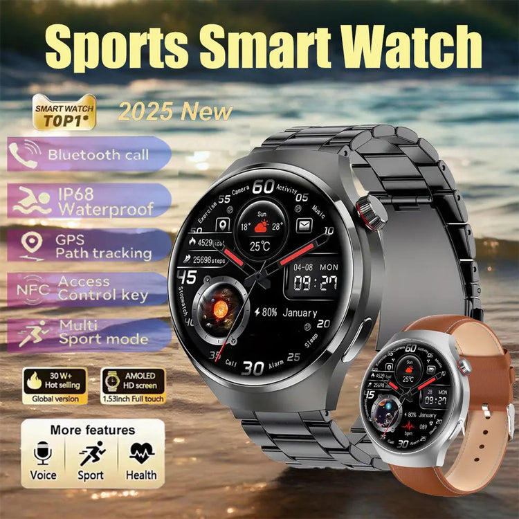 S10 Pro AMOLED NFC Smartwatch (2025) – GPS, BT Calling, Health Monitoring & Sports Tracking