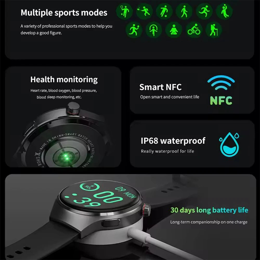 S10 Pro AMOLED NFC Smartwatch (2025) – GPS, BT Calling, Health Monitoring & Sports Tracking