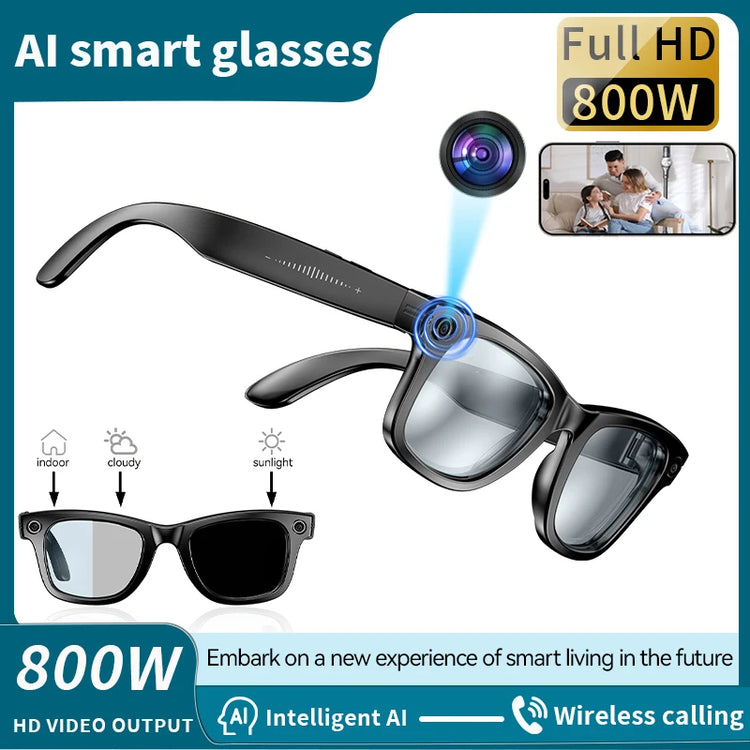 Smart Glasses Camera Glasses BT Call Music Touch Sunglasses Voice Assistant Video Sound Record WIFI Transmission AI Glasses