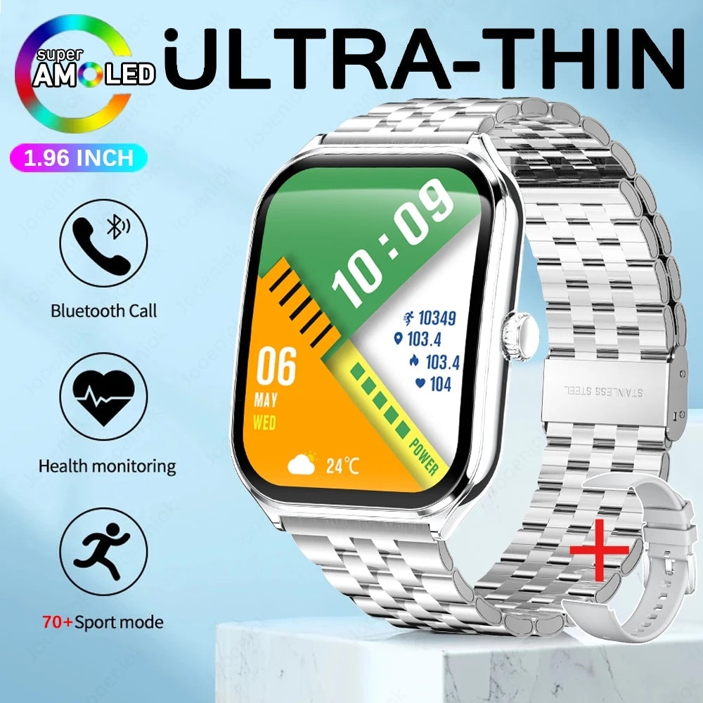 For Xiaomi New Ultra Thin AMOLED Smart Watch Men 386*448HD Screen Fashion Women Sports Bracelet BT Calling Waterproof Smartwatch