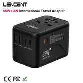 65W/100W Gan International Travel Adapter with 2USB 3 Type C Gan Fast Charging Adapter with EU AU US UK Plug for Travel