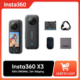 Original  X3 5.7K Action Camera 360 4K/30 72MP Photo Live Streaming 10M Waterproof Helmet Video Recording Sport