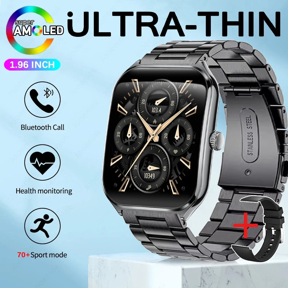 For Xiaomi New Ultra Thin AMOLED Smart Watch Men 386*448HD Screen Fashion Women Sports Bracelet BT Calling Waterproof Smartwatch
