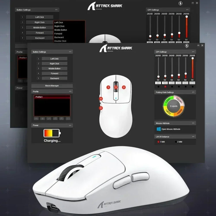 X3Pro X3 Wireless Mouse Lightweight PAW3395 26000Dpi Tri-Mode Connection Macro Gaming Mouse for Win/Xbox/Ps/Mac