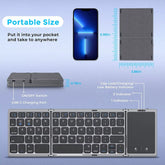 3Folding Keyboard Mini Wireless Keyboard Foldable Dual Bluetooth Keyboard with Touchpad for Windows Android IOS Ipad Phone