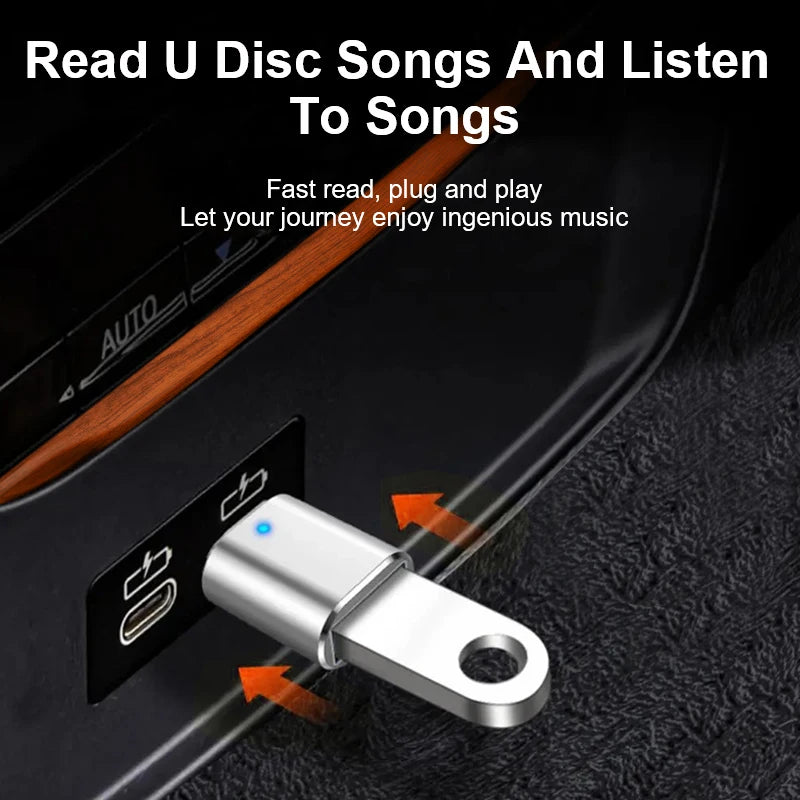 USB 3.0 Type-C OTG Adapter with LED Light – Type-C Male to USB Female Converter for Samsung, MacBook, Xiaomi & More