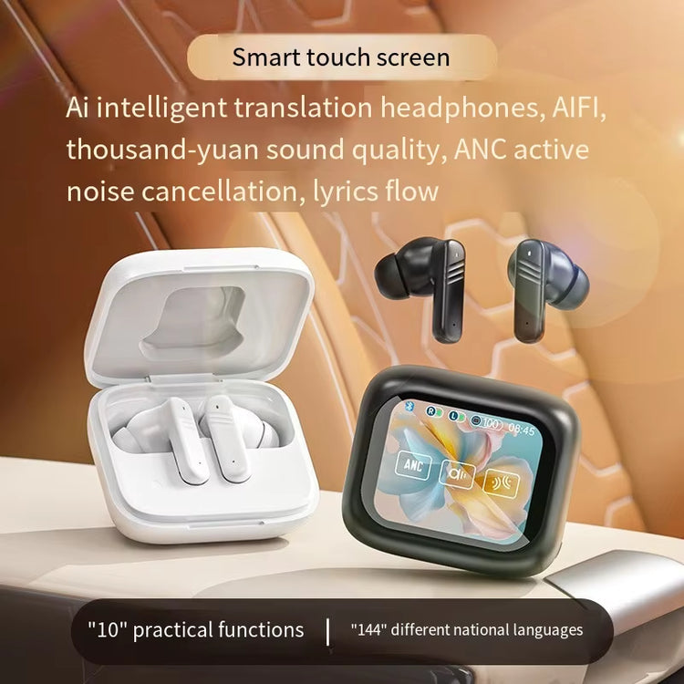 Bluetooth V6.0 Headphones AI Translation OWS LCD Touch Screen Sports Wireless High-Definition Stereo Long-Life Headphones