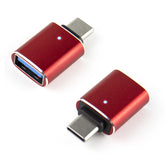 USB 3.0 Type-C OTG Adapter with LED Light – Type-C Male to USB Female Converter for Samsung, MacBook, Xiaomi & More
